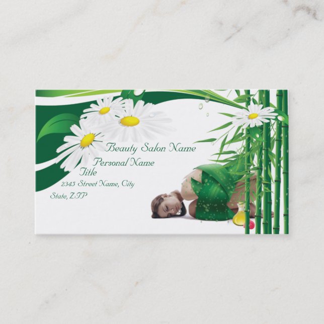 Termas, cartão de visita do salão de beleza da (Frente)