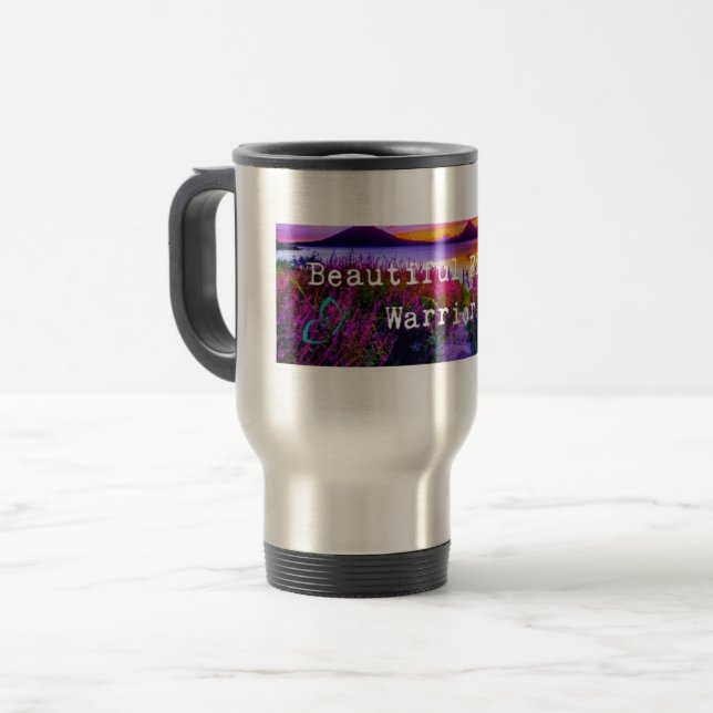 Térmica 11oz. Guerreiro fibro bonito da caneca de (Frente Esquerda)