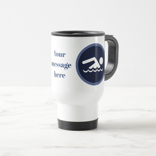 Térmica adicione a caneca do círculo dos esportes da (Frente Esquerda)