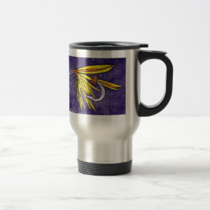 Térmica "Amarelo e laranja - caneca da pesca com mosca da
