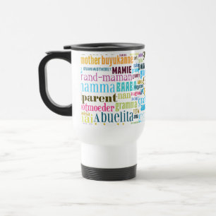 Térmica Avó na caneca da bebida de muitas línguas