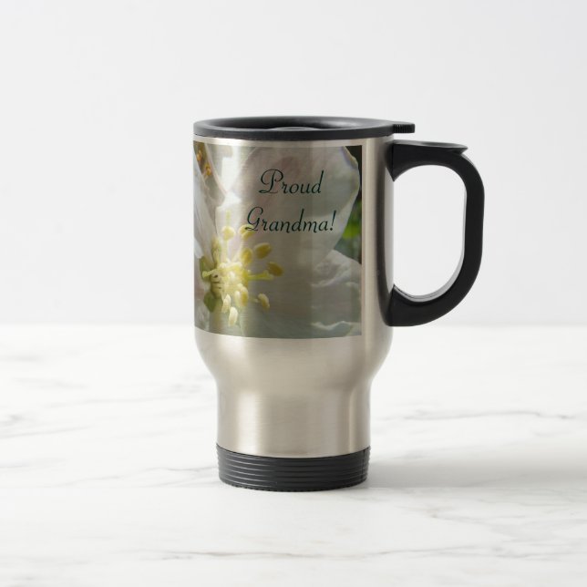 Térmica Avó Orgulhosa Caneca de Café Viagem Flores de Maçã (Direita)