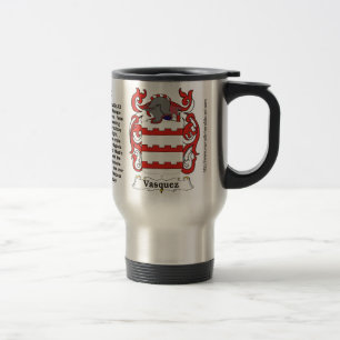 Térmica Brasão da família de Vasquez em uma caneca de
