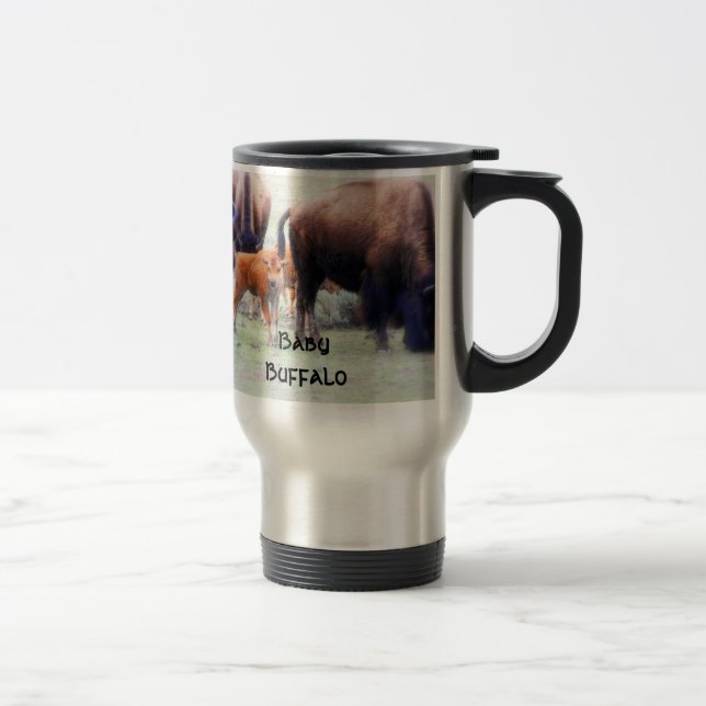 Térmica Búfalo do bebê - caneca, copo de café, caneca de (Direita)