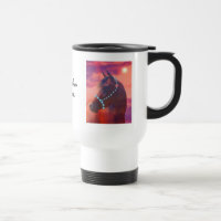 Caneca árabe do nascer do sol dos cavalos