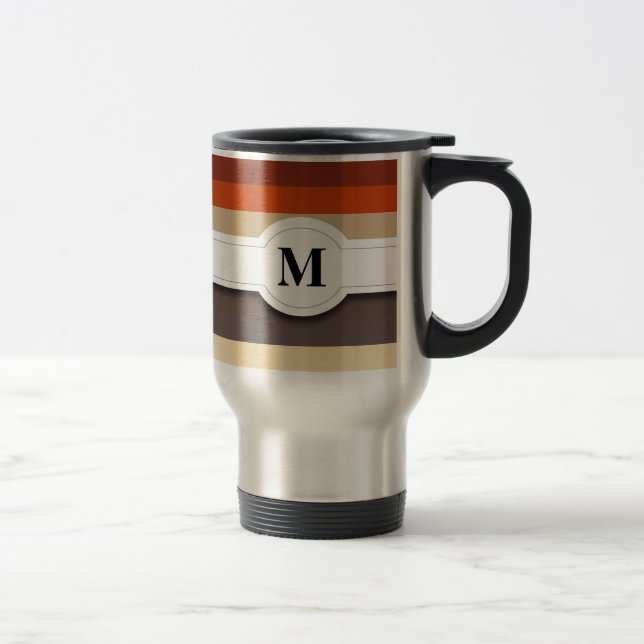 Térmica Caneca com padrão de listras marrons (Direita)