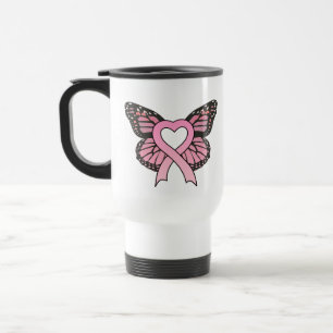 Térmica Caneca cor-de-rosa da borboleta do coração da fi