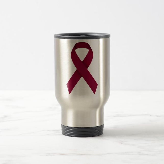 Térmica Caneca da fita da consciência de Borgonha para a (Centro)