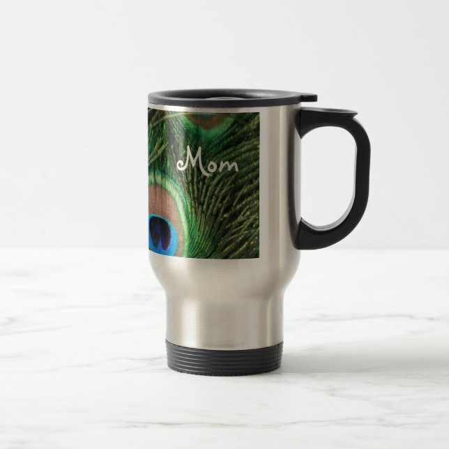 Térmica Caneca da pena do pavão para a mamã (Direita)
