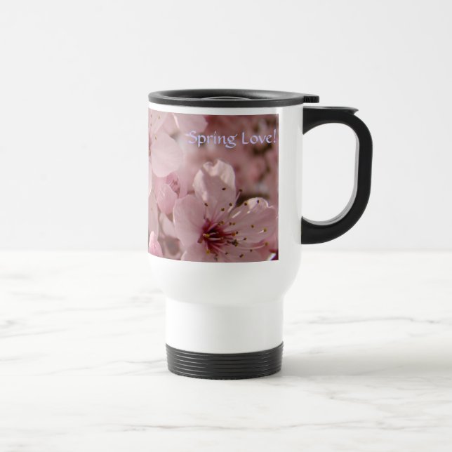 Térmica Caneca de Café Amor de Primavera Flores de Árvore  (Direita)