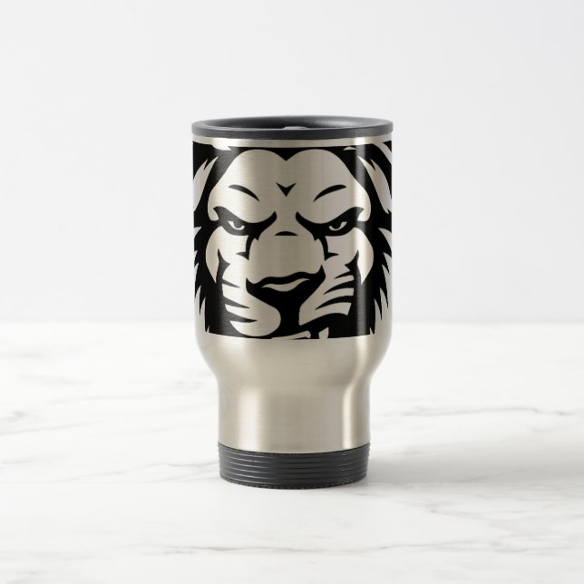 Térmica Caneca de Café Cabeça de Leão Ousado – Rei Preto e (Centro)