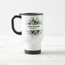 Caneca de Café com Nome Personalizado floral moder