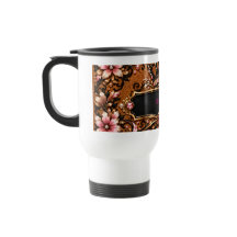 Caneca de Café Coroa Dourada Rosa Personalizada |