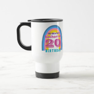 Térmica Caneca de Café de Aniversário Anual Arco-Íris Retr
