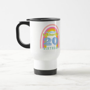 Térmica Caneca de café de aniversário anual Retro Rainbow