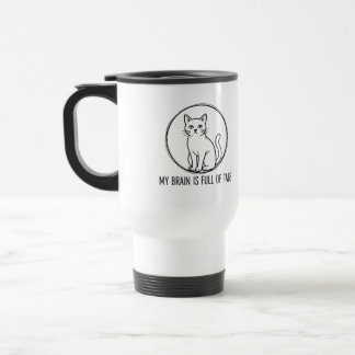 Térmica Caneca de Café de Gato Engraçado - Meu Cérebro Est