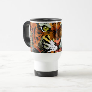Térmica Caneca de Café de Viagem Tigre Rugindo Feroz Negri