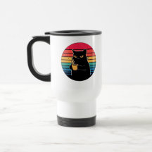 Caneca de Café do Gato Mal-Humorado – Manhã Retrô