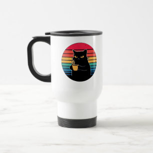 Térmica Caneca de Café do Gato Mal-Humorado – Manhã Retrô