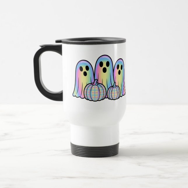 Térmica Caneca de Café Trio de Fantasmas Fofos Halloween – (Esquerda)