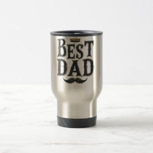 Térmica Caneca de café vintage "Melhor Pai" com coroa e bi
