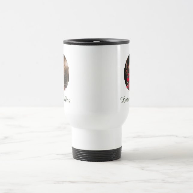 Térmica Caneca de Foto dos Passarinhos do Amor Sr Sra (Centro)