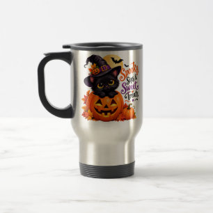 Térmica Caneca de Halloween de Gato Preto Assustador & Abó