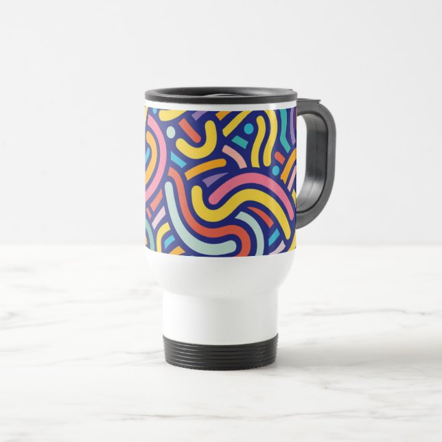 Térmica Caneca de Padrão de Cores Alegres (Frente Esquerda)