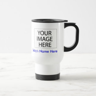 Térmica Caneca de viagem: A foto do seu bebê + Nome (azul)