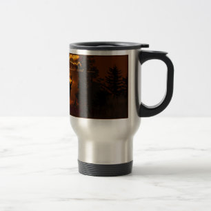 Térmica Caneca de viagem, cervo no por do sol em tons