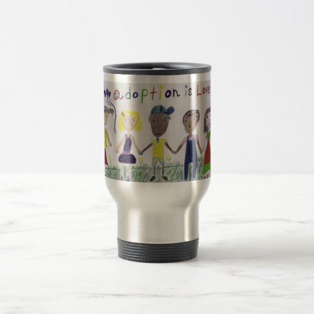 Térmica Caneca de viagem/copo - a adopção é amor (Centro)