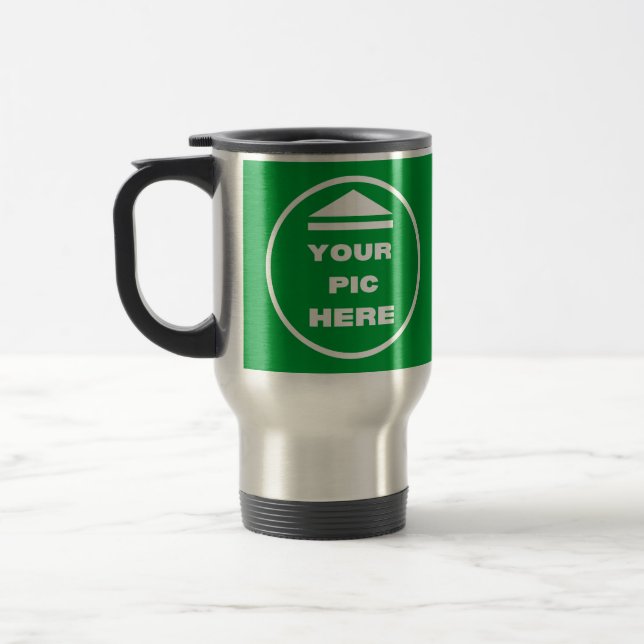Térmica Caneca de Viagem/Diária - Adicionar Imagem - Aço I (Esquerda)