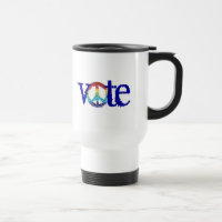 Caneca de voto com signo de paz em arco-íris