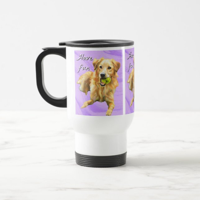 Térmica Caneca do Golden Retriever Divertido (Esquerda)