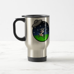 TÉRMICA CANECA ENGRAÇADA DO METAL DA ABDUCÇÃO DO UFO DA