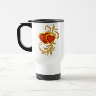 Térmica Caneca filigrana dos namorados dos corações