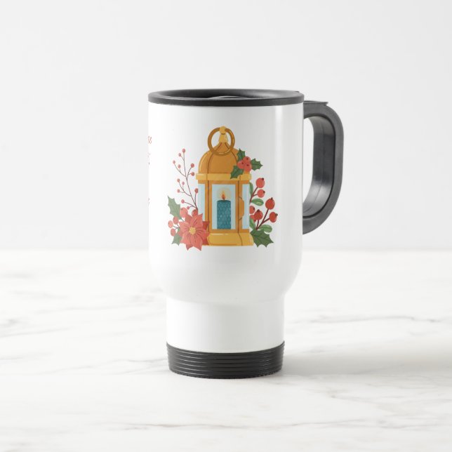 Térmica Caneca Lanterna Dourada | Caneca de Citação Inspir (Frente Esquerda)