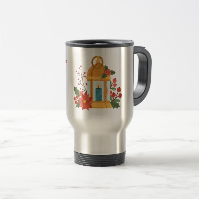 Térmica Caneca Lanterna Dourada | Caneca de Citação Inspir (Frente Esquerda)