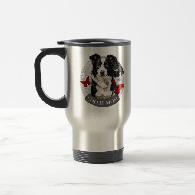 Térmica Caneca Mãe Border Collie – Presente de Café para A (Esquerda)