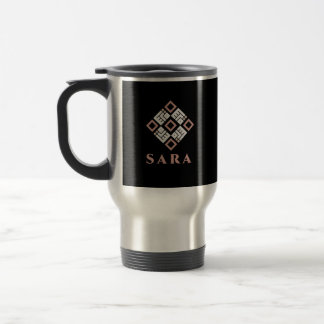 Térmica Caneca Nome SARA | Padrão Geométrico Moderno Kufic