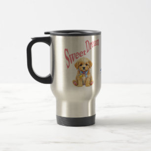 Térmica Caneca personalizada de aquarela de cachorro "Sonh