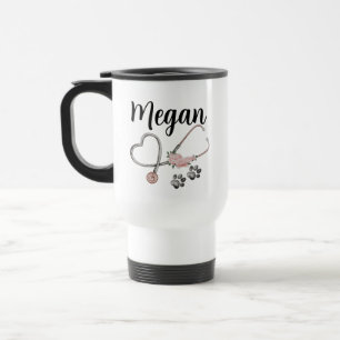 Térmica Caneca Personalizada de Enfermeira Veterinária   V