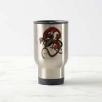 Caneca vermelha & preta dos dragões