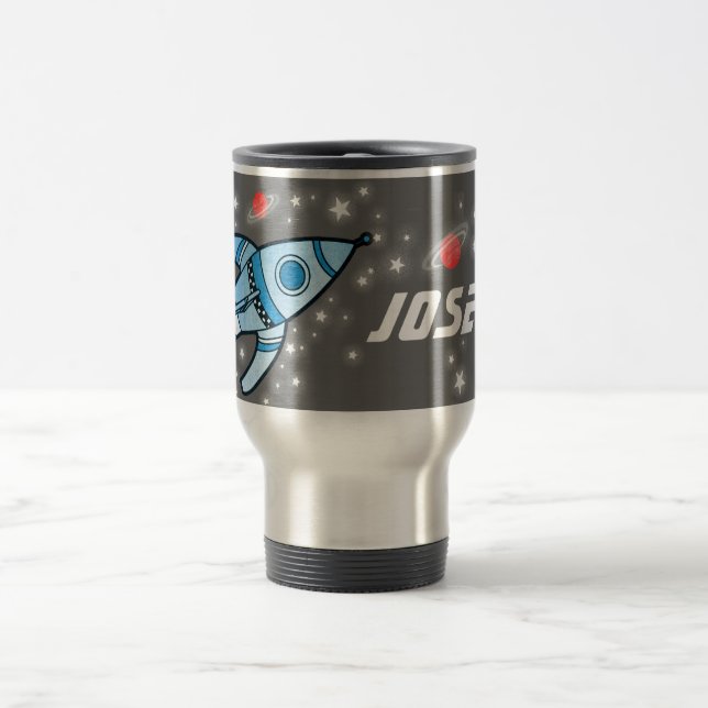 Térmica Chamada de caneca azul-vermelha cinza de 6 letras (Centro)