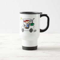 Conduzindo a caneca do carro de golfe
