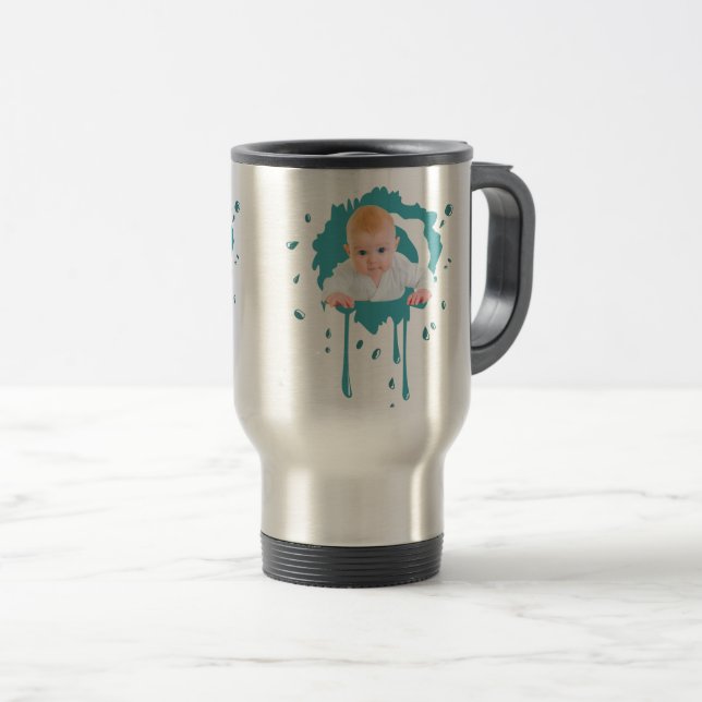 Térmica Crie sua própria caneca de foto de bebê (Frente Esquerda)