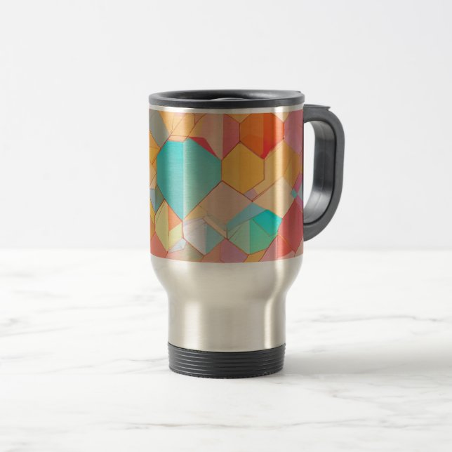 Térmica Design de Caneca com Padrão Abstrato Pastel de Fin (Frente Esquerda)