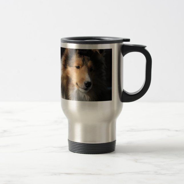 Térmica Estudo da cabeça de Sheltie em uma caneca de (Direita)