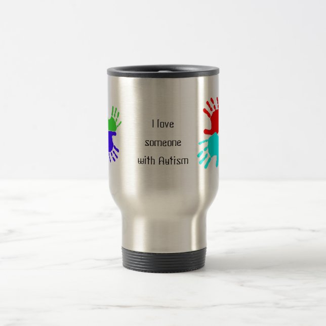 Térmica Eu amo alguém com caneca do autismo (Centro)