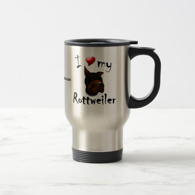 Térmica Eu amo minha caneca de Rottweiler (Direita)